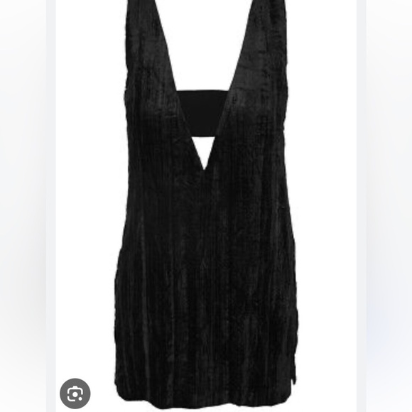 FRENCH CONNECTION BLACK VELVET LAYERING OVERSIZED PIECE NEW YEARS EVE PARTY TOP - Picture 12 of 12